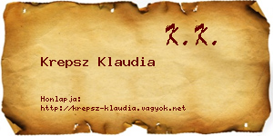 Krepsz Klaudia névjegykártya